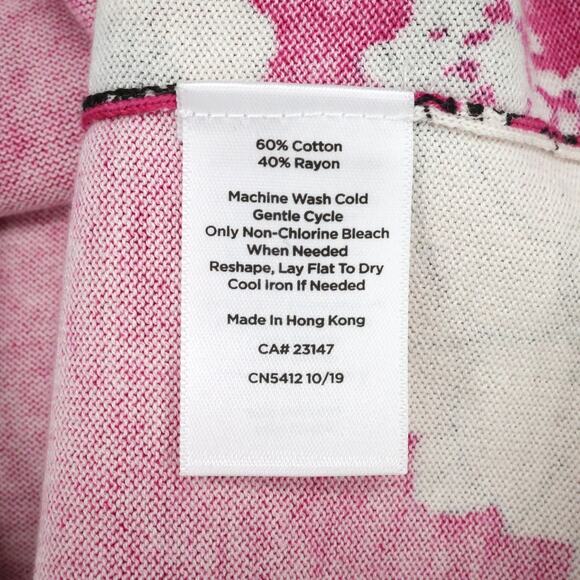 Talbots Sweater Petites SP PS Pink White Floral Cotton Knit Pullover Lightweight - Picture 11 of 11
